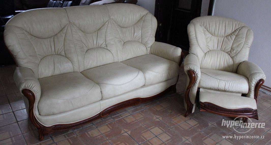Luxusní italská relaxační kožená sedací souprava 3+1 - foto 4
