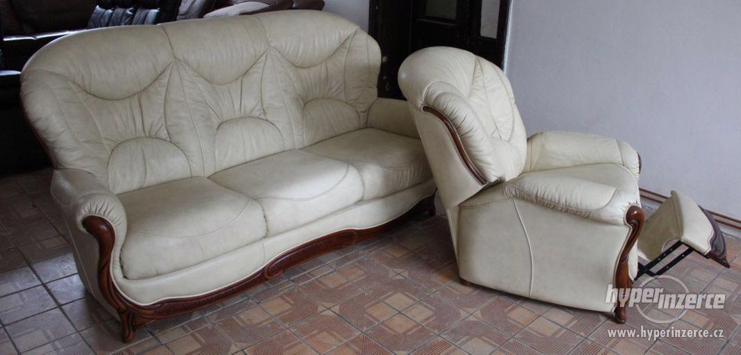 Luxusní italská relaxační kožená sedací souprava 3+1 - foto 5