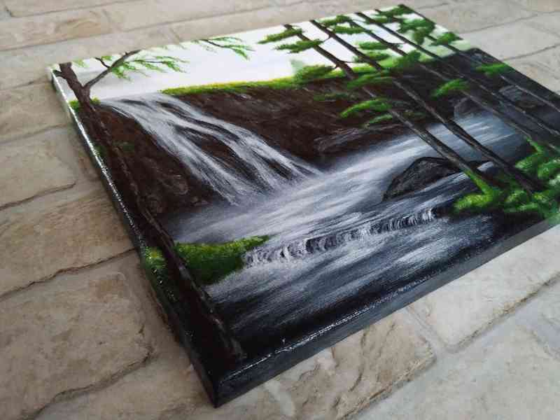 Obraz - akryl - Vodopád v tajuplném lese - foto 3