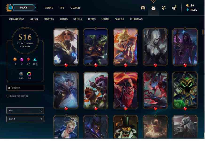 League of legends EUW acc 516 skinů! - foto 2