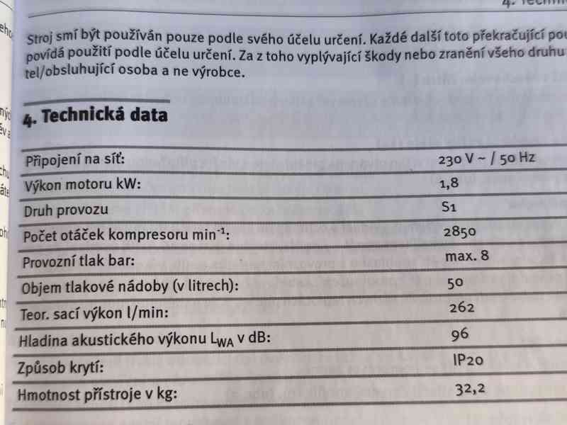 Prodám NEPOUŽITÝ olejový Kompresor CMI C-LK 262/50/8 -50 LIT - foto 5