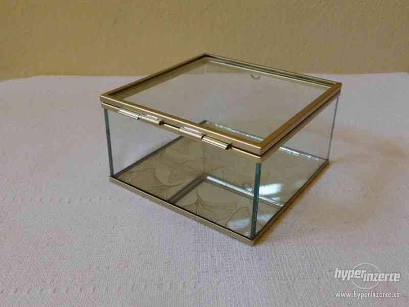 Šperkovnice se zrcadlem - kov sklo - foto 3