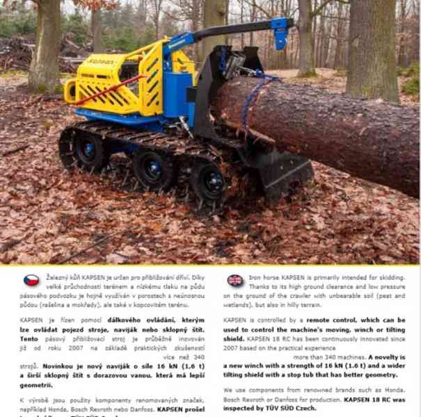 ZÁNOVNÍ železný kůň 23HP 24kN 35m Kapsen vyvážečka dřevo les - foto 14