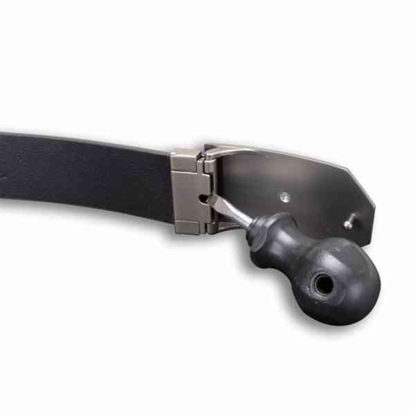 Opasek kožený Český lev 3,5 cm - černý - foto 4