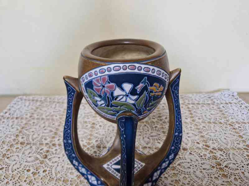Nevídaný secesní Nástolec Mísa Amphora Teplice - foto 3