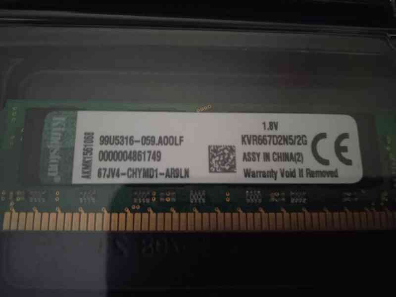 Kingston 2GB RAM DDR2, 667 MHz - zabalené, nepoužívané 4 ks - foto 3