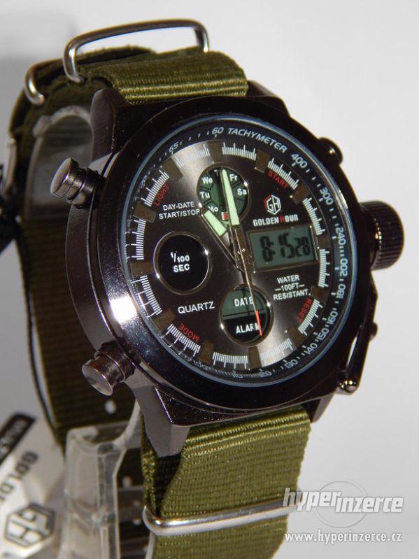 Masivní pánské  military hodinky Jäger s LCD displejem moder - foto 1