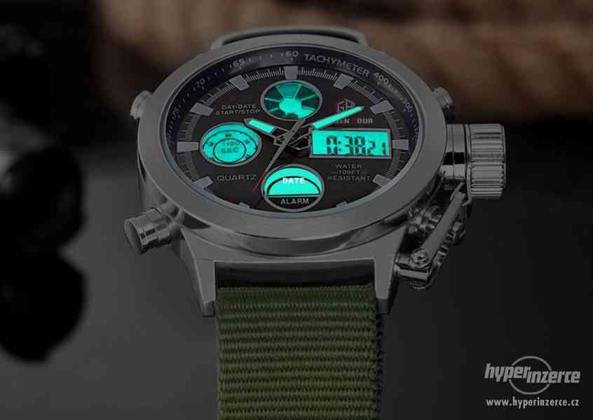 Masivní pánské  military hodinky Jäger s LCD displejem moder - foto 2