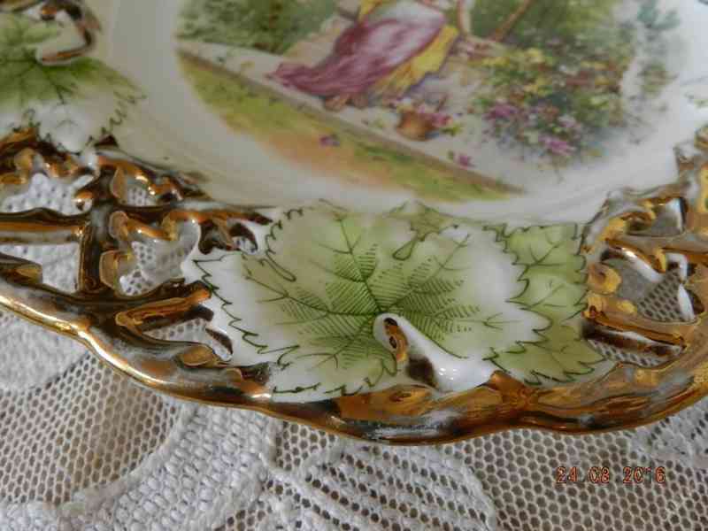 Krásný starožitný zlacený talíř Antický motiv - foto 3