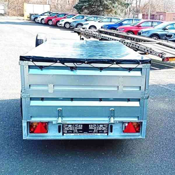 Nový brzděný vozík 1300Kg, 2,65mx1,30,+bočnice +plachta, DPH - foto 7