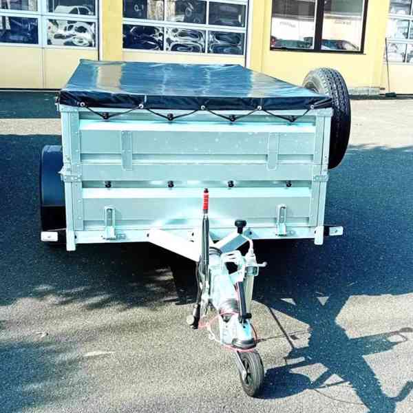 Nový brzděný vozík 1300Kg, 2,65mx1,30,+bočnice +plachta, DPH - foto 6