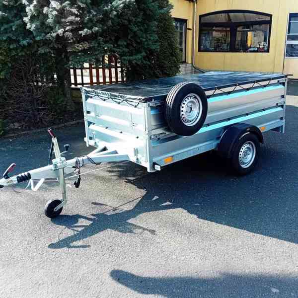 Nový brzděný vozík 1300Kg, 2,65mx1,30,+bočnice +plachta, DPH - foto 4