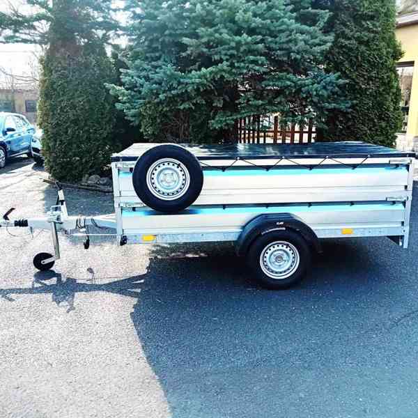Nový brzděný vozík 1300Kg, 2,65mx1,30,+bočnice +plachta, DPH - foto 2