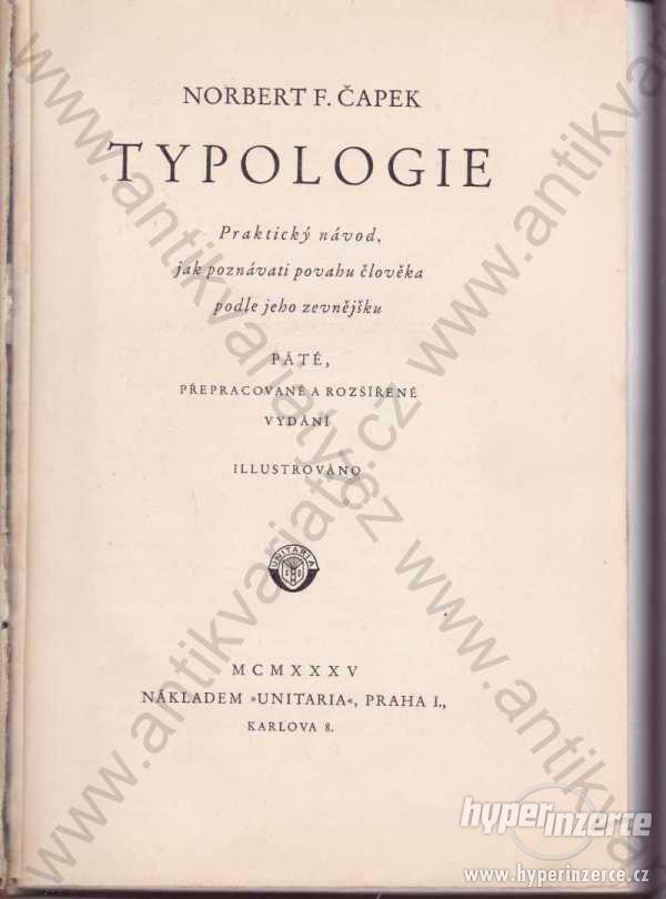 Typologie Norbert F. Čapek 1935 - foto 1