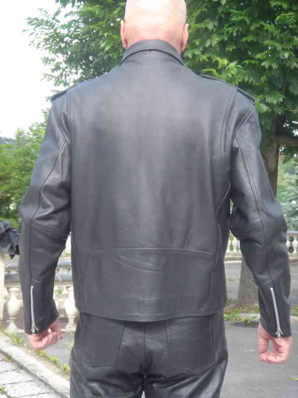 Kožená bunda na motorku křivák - foto 2