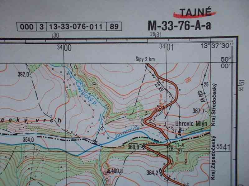 Vojenská profesionální tajná mapa Kožlany 1:25 - foto 3
