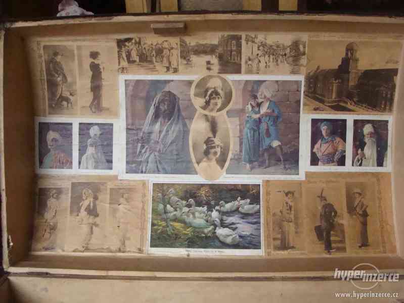 Stará vojenská okovaná truhla s původními obrázky Litomyšl - foto 9