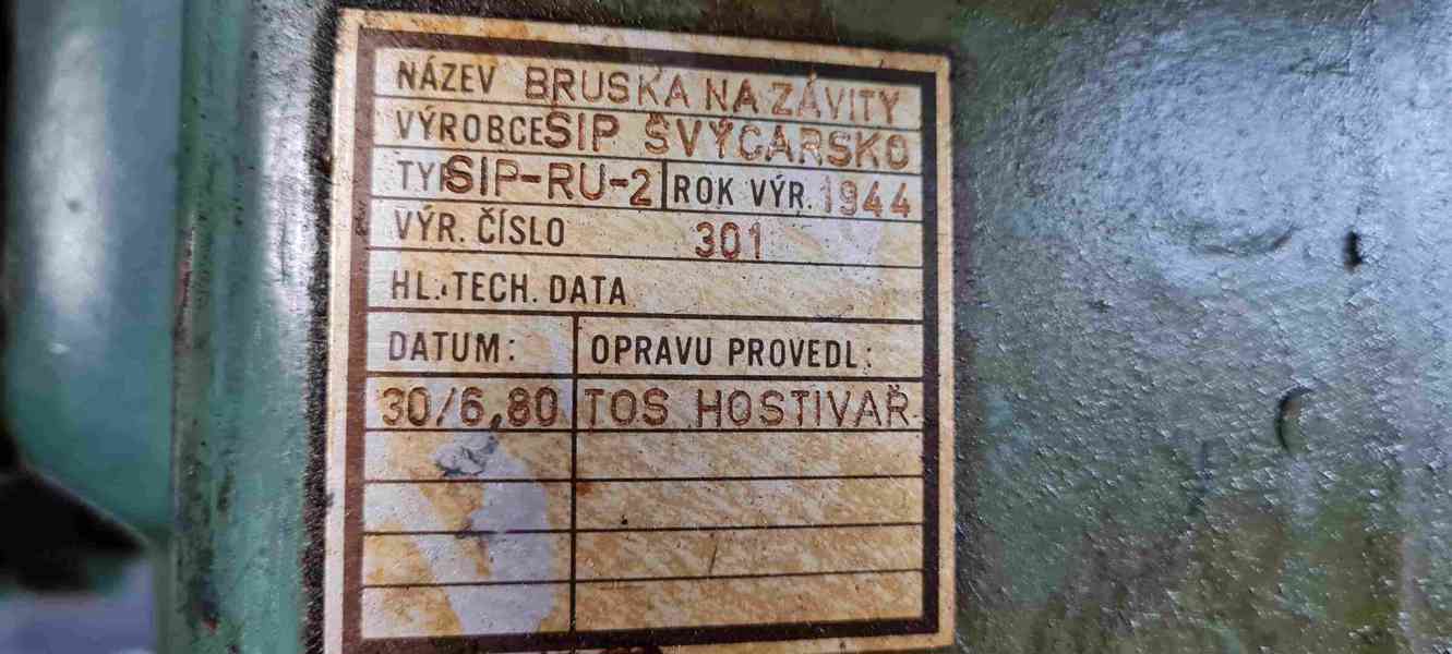 Použitá bruska na závity SIP RU 2, r. v. 1944, GO 1980 - foto 11