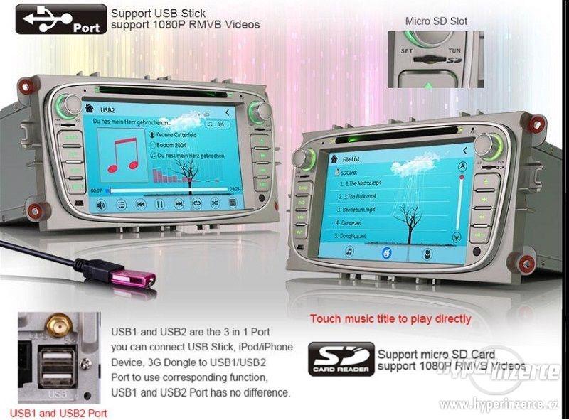 FORD Dotykove Autoradio + Navi 7display GPS DVD BT SD USB - foto 9