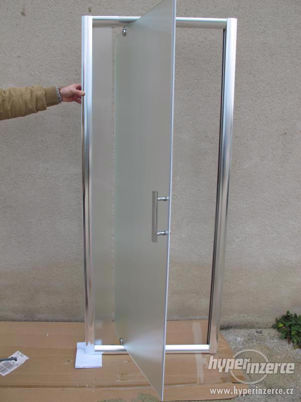Sprchové dveře 88-96x185 cm chrom, matné sklo - foto 2