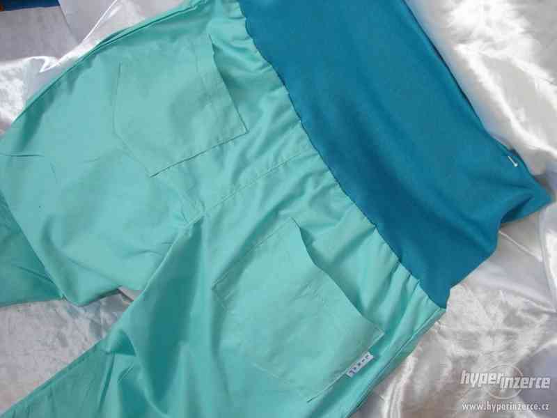 Těhotenské kalhoty  zelené na jaro-léto - foto 1
