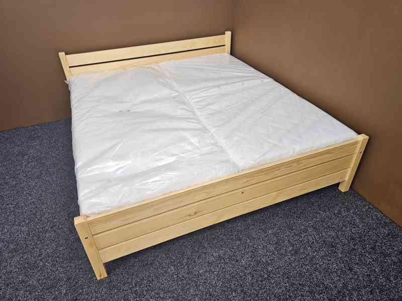 Prodám nové masiv zvýšené postele NUNO s roštem 180x200cm - foto 3