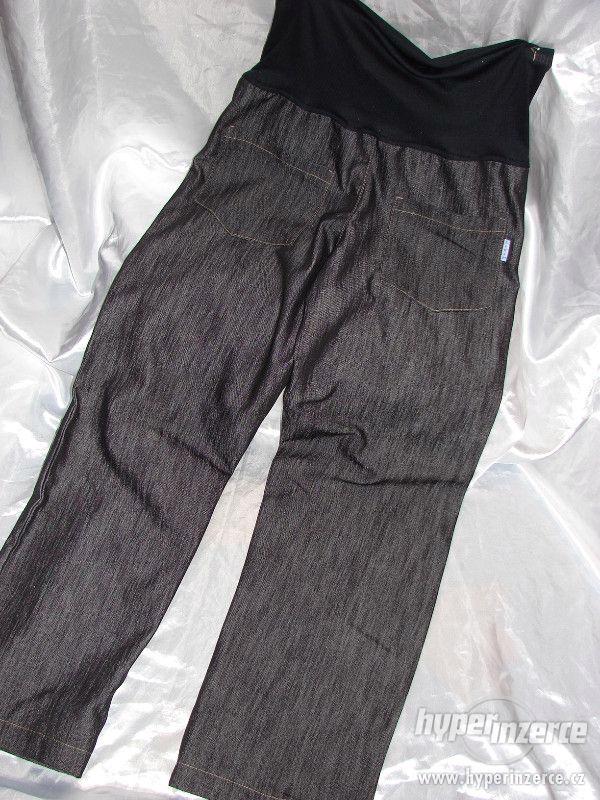 Těhotenské džínové černé kalhoty elast.podzim-zima - foto 1