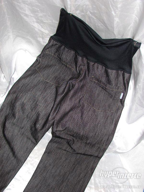 Těhotenské džínové černé kalhoty elast.podzim-zima - foto 2
