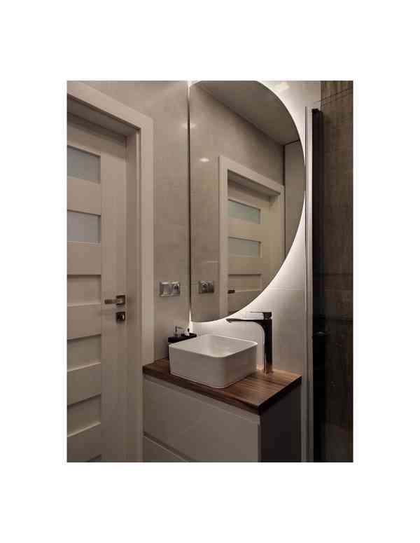 Koupelnové zrcadlo půlkruhové s osvětlením - HELENA LED - foto 2