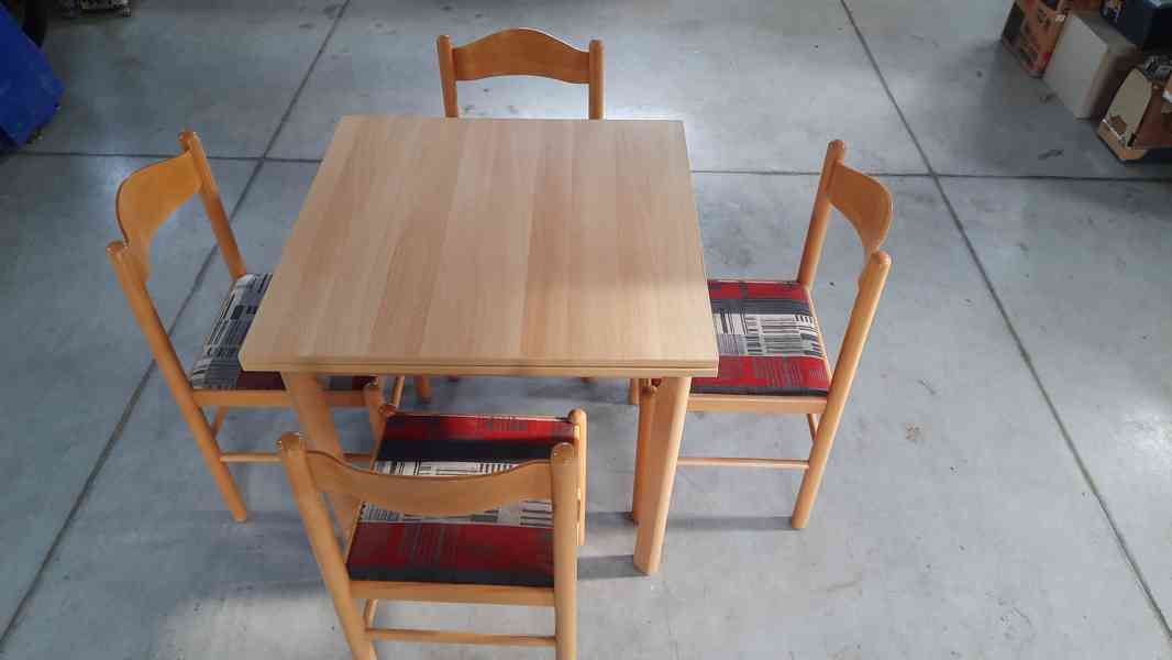 Jídelní set, rozkládací jídelní stůl + 4 židle  - foto 3