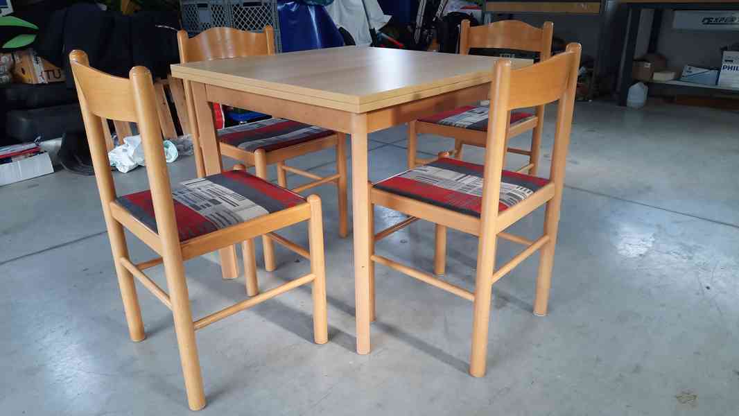 Jídelní set, rozkládací jídelní stůl + 4 židle  - foto 4