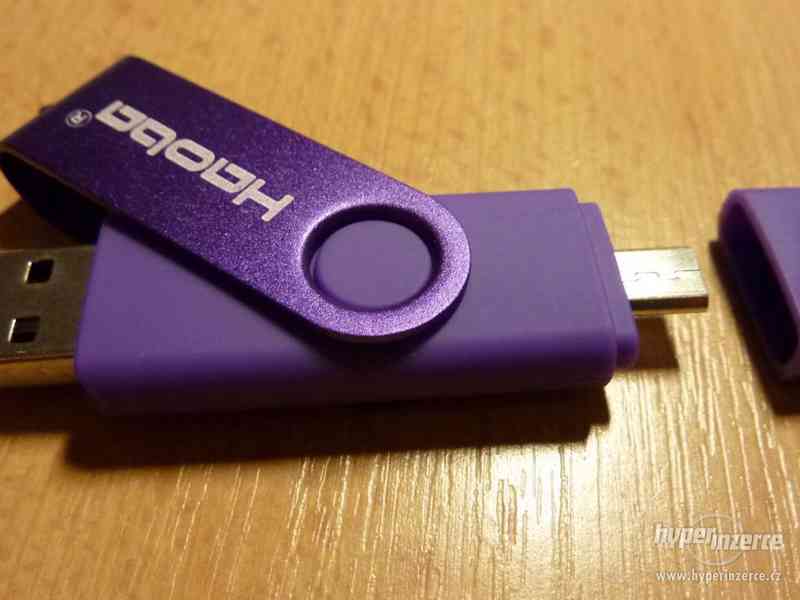 USB-OTG flash 2v1 32GB s micro konektorem NOVÝ fialový - foto 2