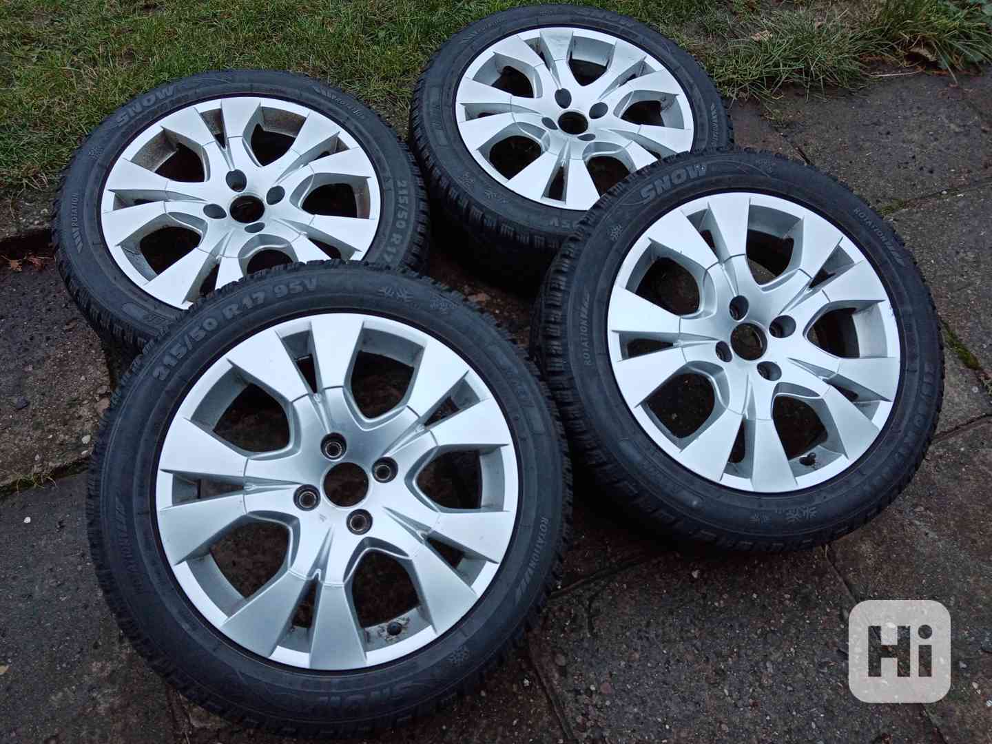 Zimní Alu kola 17ky 4x108 pneu 99% CITROEN PEUGEOT OPEL - foto 1