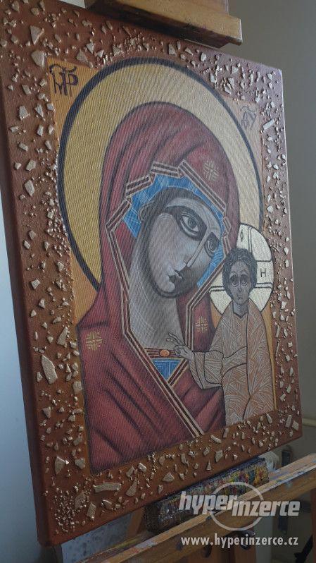 Matka Boží Kazaňská - námět z ikony/akryl na plátně - foto 4