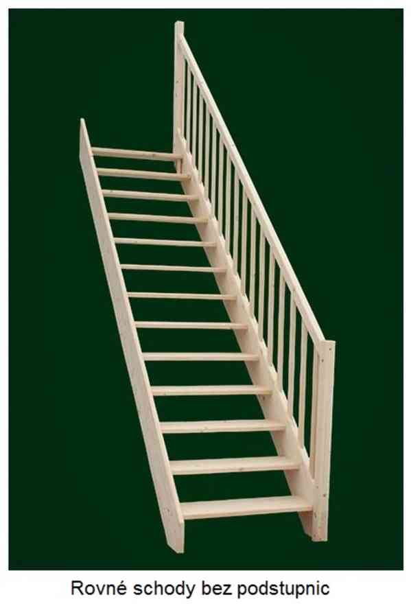 Dřevěné smrkové schody - foto 2