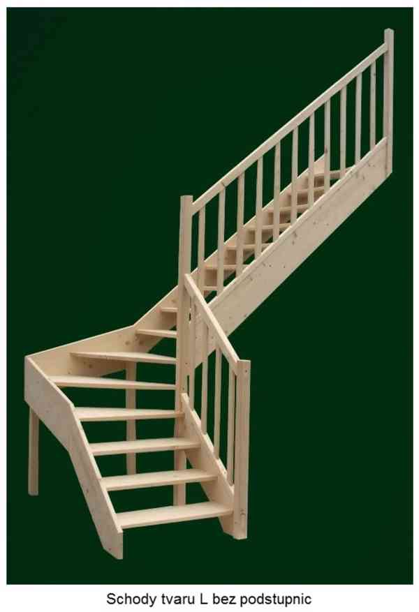 Dřevěné smrkové schody - foto 3