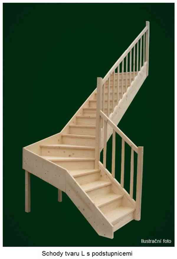 Dřevěné smrkové schody - foto 4