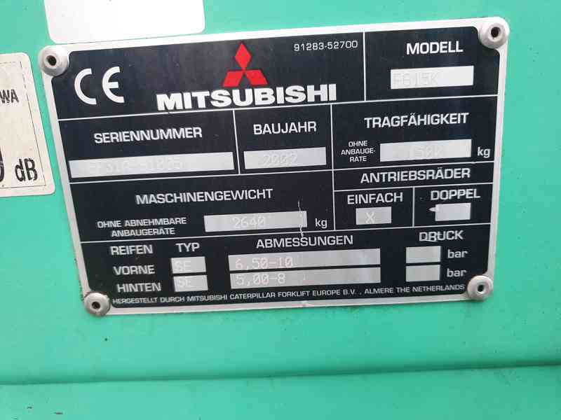 VZV Mitsubishi 1,5t LPG DOPRAVA ZDARMA - foto 9