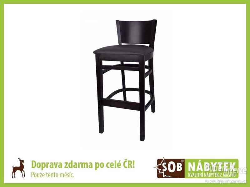 Barová židle z masivu, dřevěná barová židle z buku - foto 1
