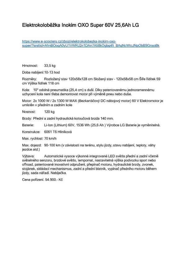 Elektrokoloběžka Inokim OXO Super 60V 25,6Ah LG - foto 20
