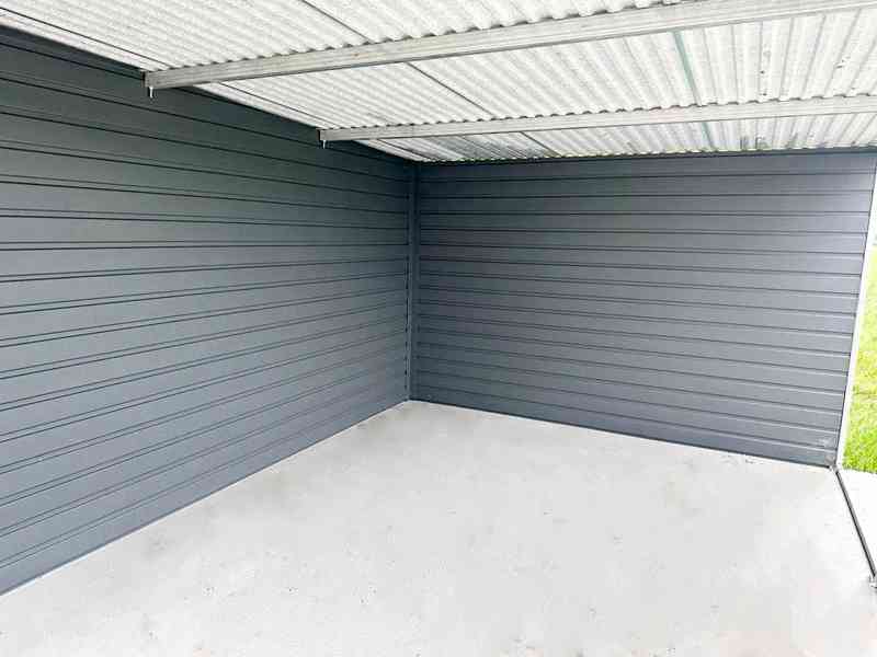 Plechová garáž 4x6m, přístřešek 3x6m - spád dozadu TS313 - foto 2