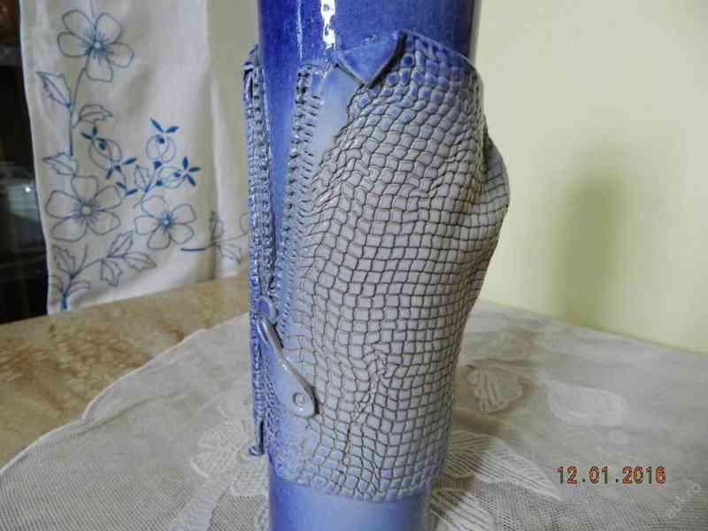 Zajímavá keramická reliéfní Váza se zipem Design zip - foto 2