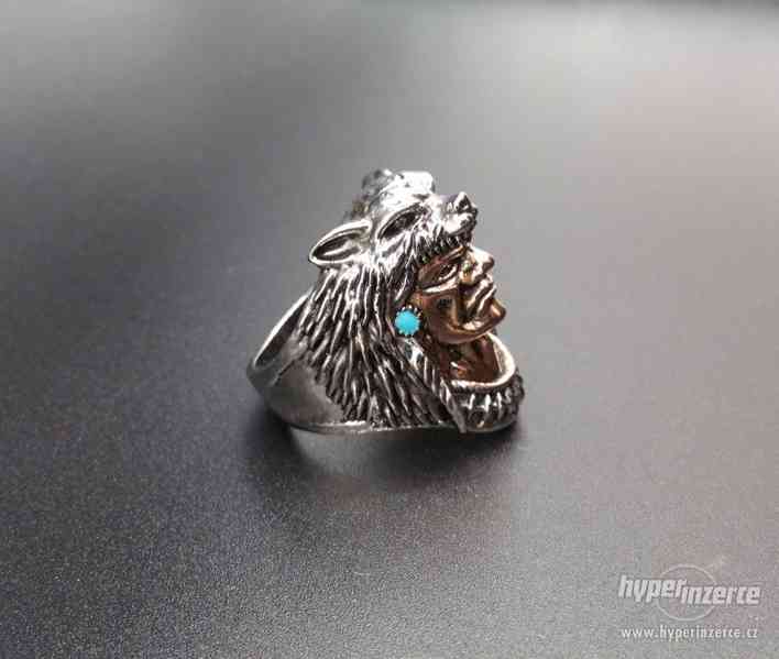 Stříbrný prsten Indián - foto 2