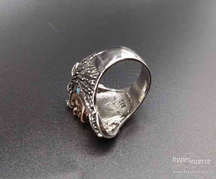 Stříbrný prsten Indián - foto 3