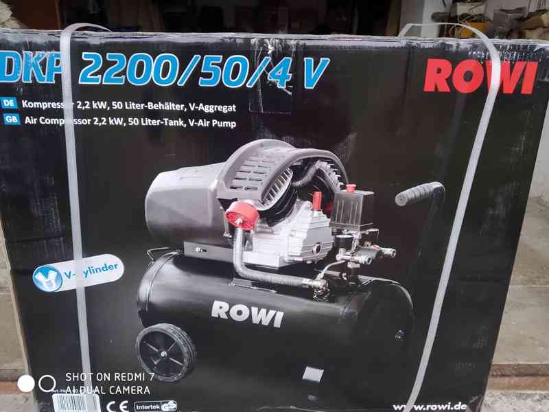 Prodám NEPOUŽITÝ 2-pístový kompresor ROWI DKP 2200/50/4 V -  - foto 8