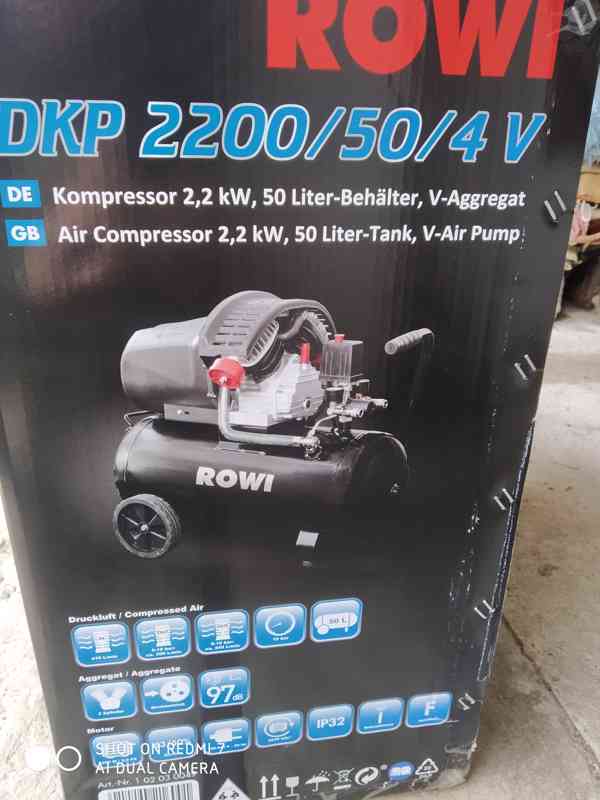 Prodám NEPOUŽITÝ 2-pístový kompresor ROWI DKP 2200/50/4 V -  - foto 7