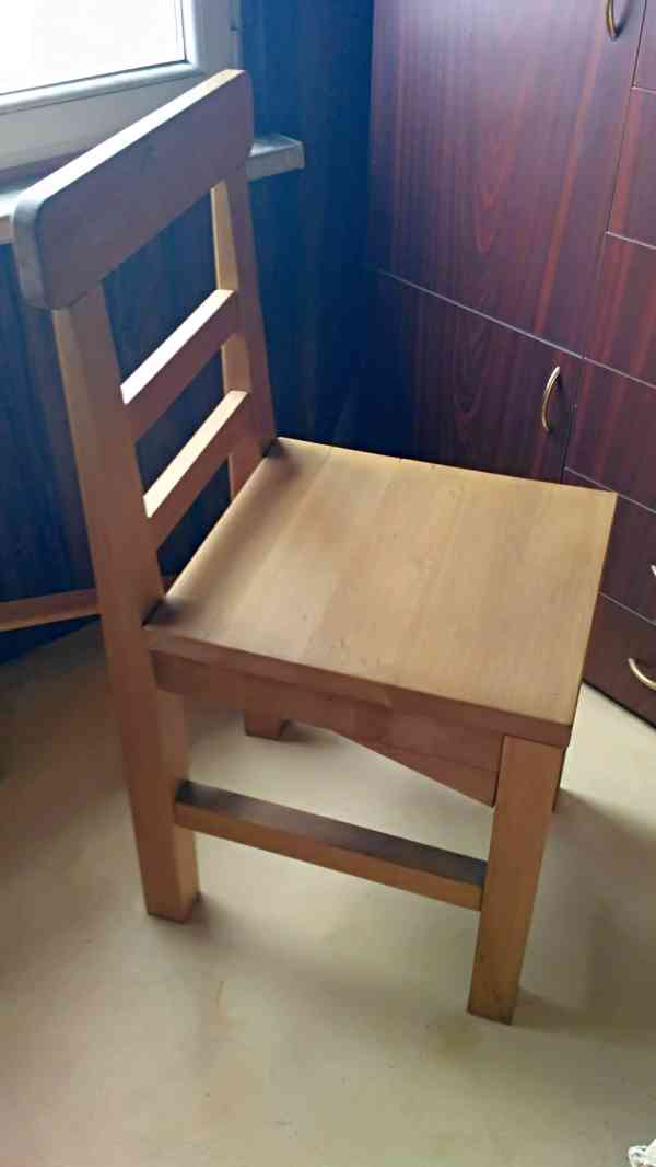 Víceúčelový rustikální dubový stůl a 2 židle z masivu - foto 10