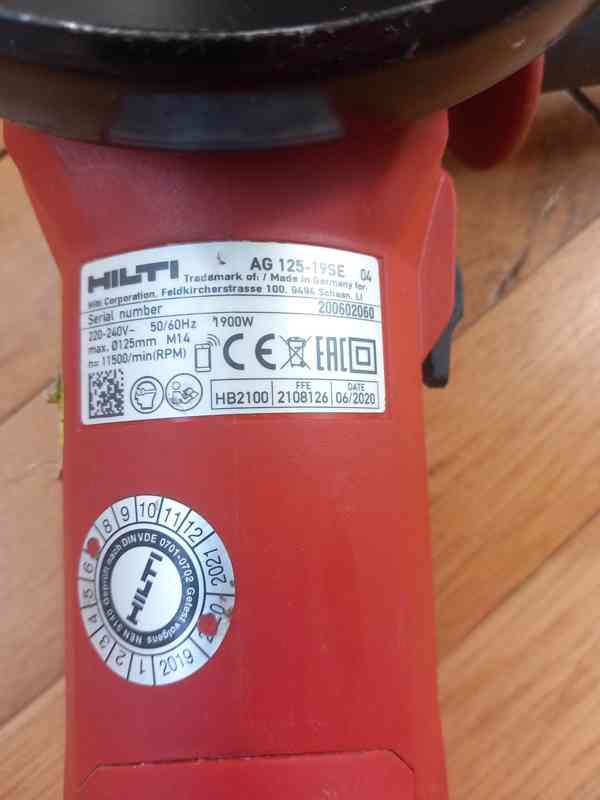Uhlová bruska HILTI AG125 - 19SE - foto 2