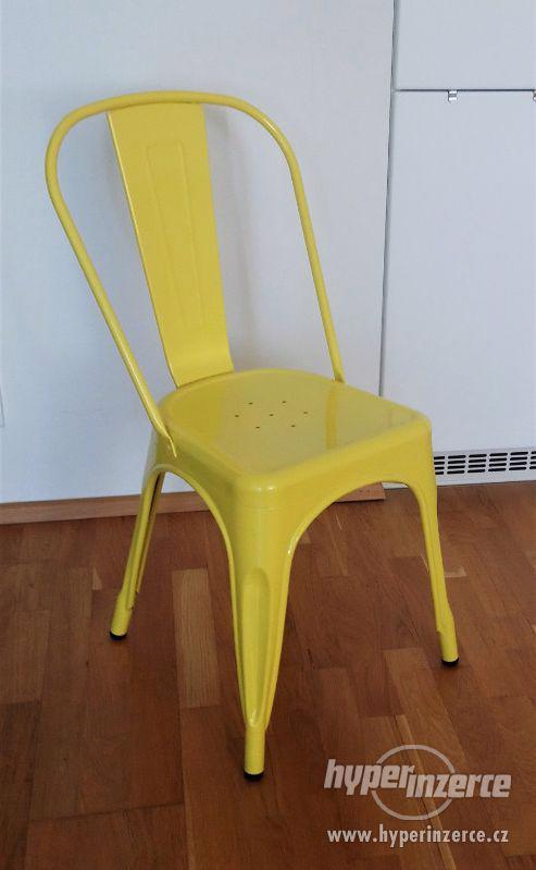 nová žlutá industriální židle inspirovaná fr. značkou Tolix - foto 1