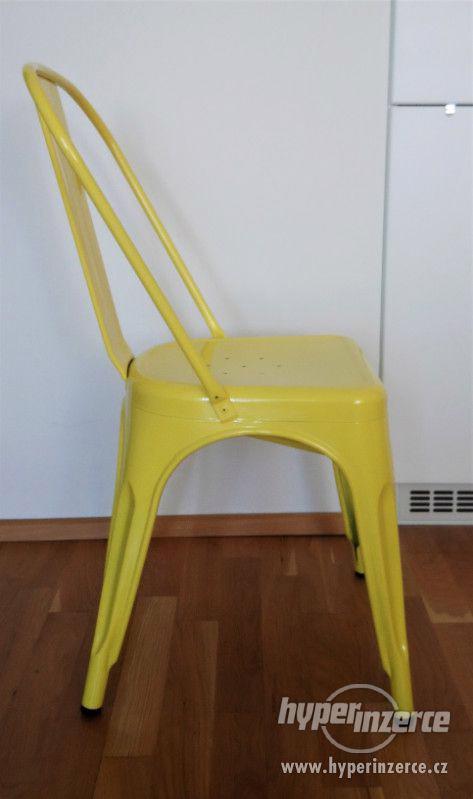 nová žlutá industriální židle inspirovaná fr. značkou Tolix - foto 2